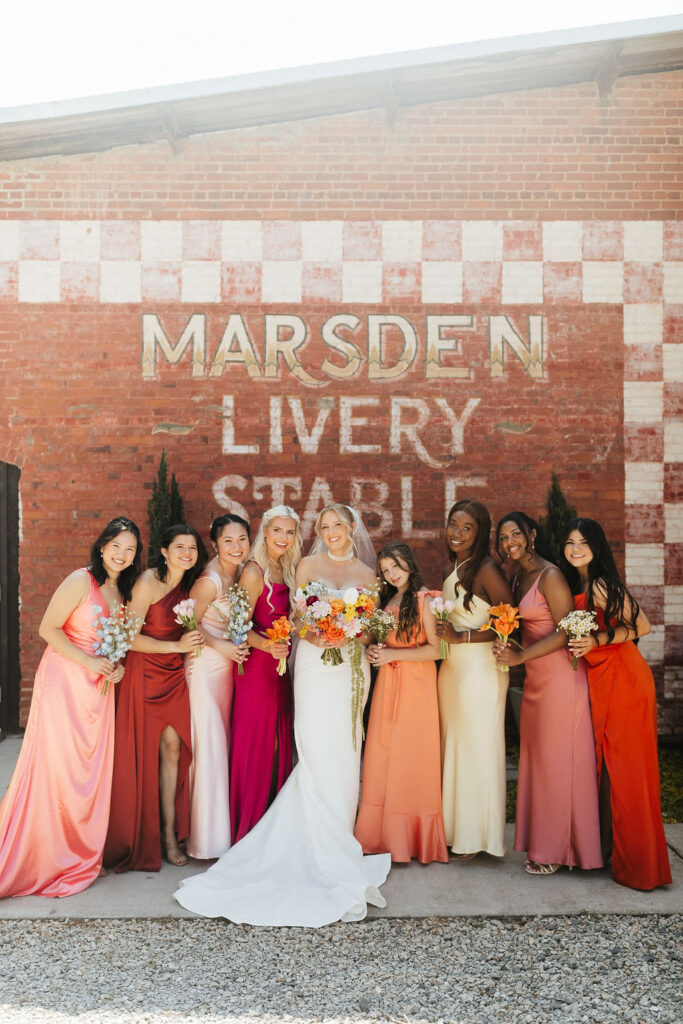 Bride with Empire Mills wedding party.