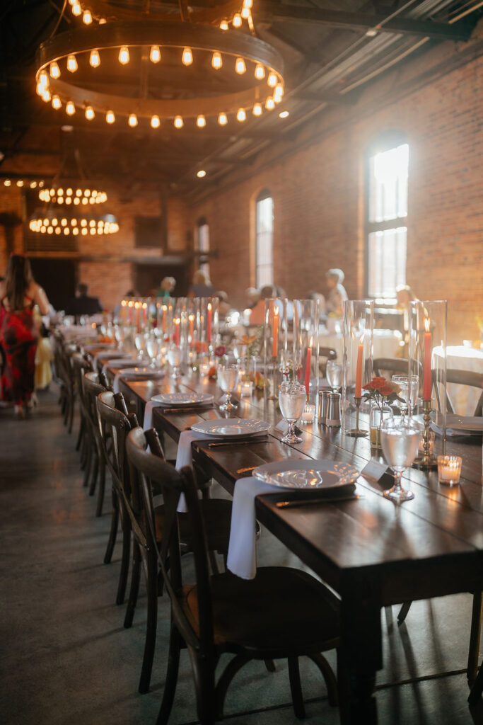 Empire Mills wedding reception design.