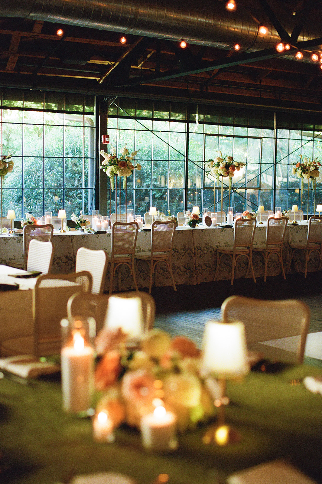 Wedding reception florals at Summerour Studio